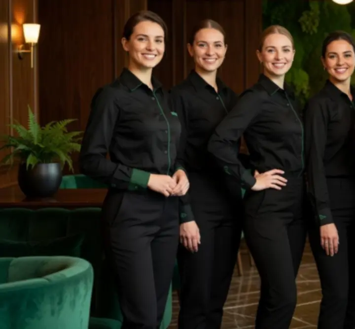 Barátságos, mosolygós csapattagok a Jatek Fokusz étterem és lounge-ban
