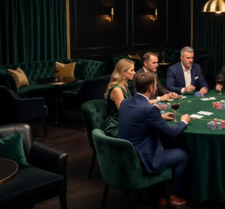 Asztalfoglalás pókerasztalnál a Jatek Fokusz elegáns lounge terében