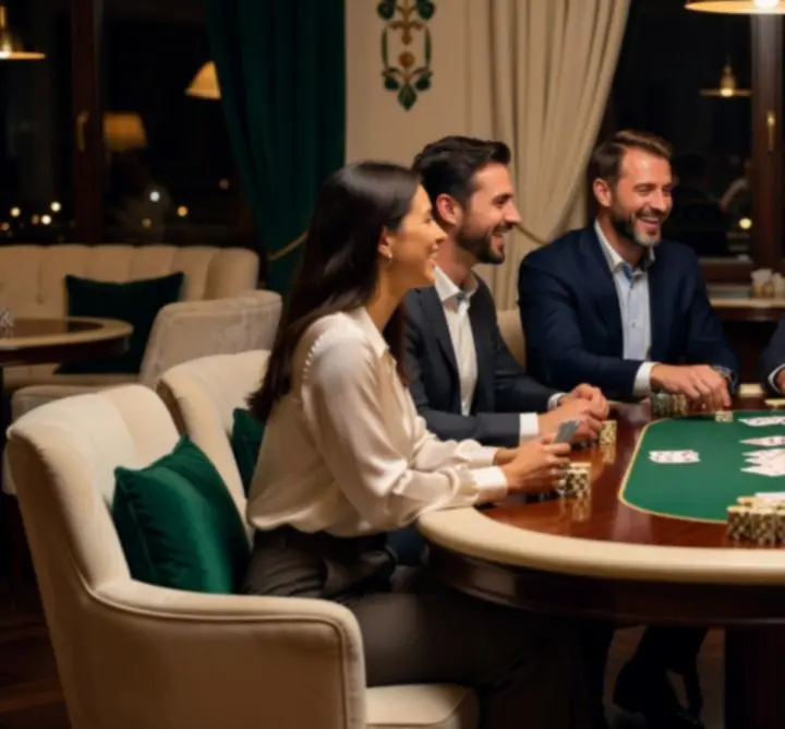 Privát pókerest baráti társaság számára, elegáns megvilágításban